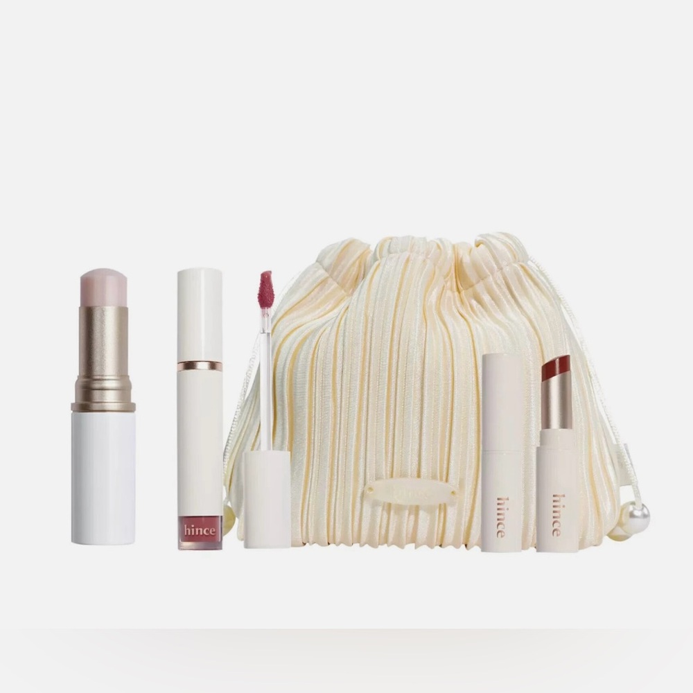 Hince Glass Skin Makeup Gift Set with Cosmetic Pouch